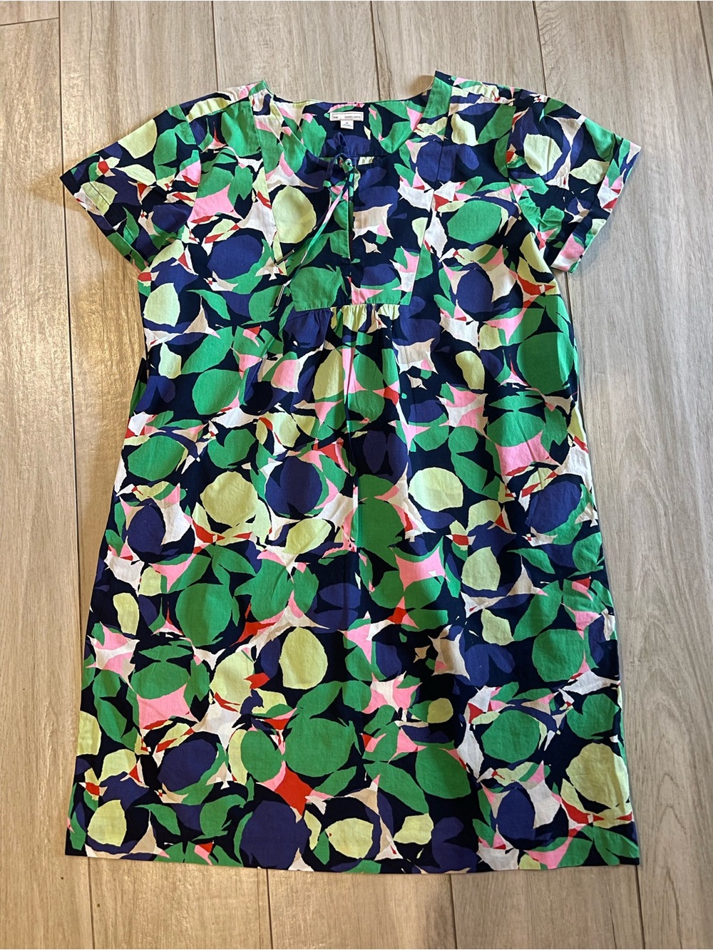 GAP Navy Green Pink Circle-Print Casual Dress